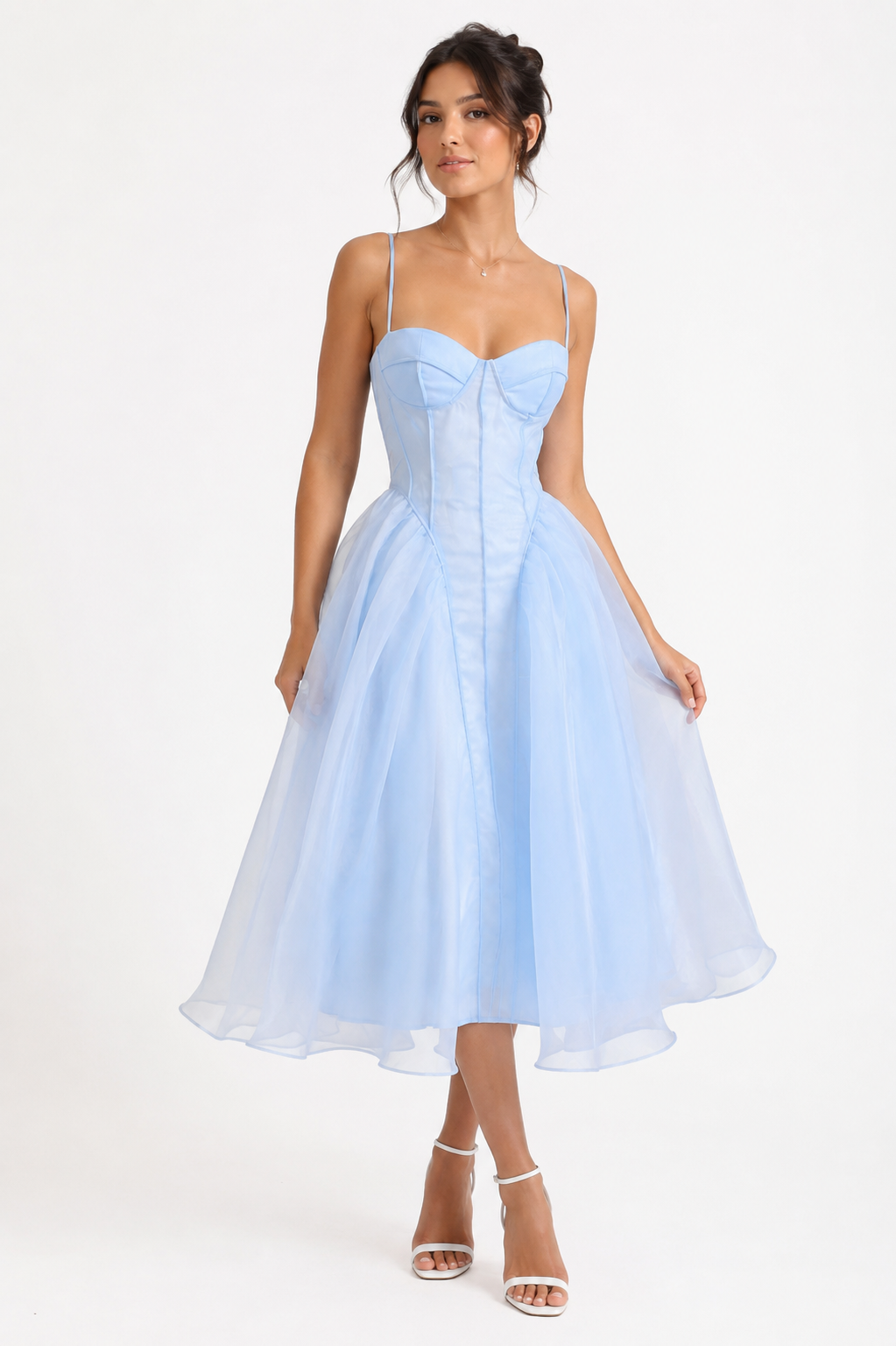 Blue Corset Tulle Dress- No Estira, Not Stretchy