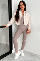 Rumi Brushed Fleece Crop Shacket (Oatmeal)