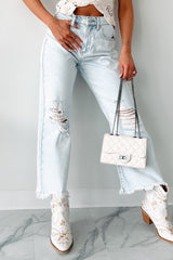 DOORBUSTER Anthony High Rise Distressed Sneak Peek Crop Jeans (Light Acid)