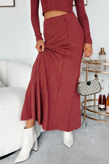 Making Today Count Inverted Seam Maxi Skirt (Burgundy)