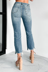 Jonah Mid Rise Distressed Special A Kick Flare Jeans (Dark)