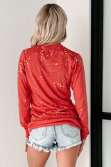 "The Way Carbs Love My Thighs" Graphic Long Sleeve Shirt (Red)