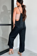 Cutest Aesthetic Button Front Jumpsuit (Black)