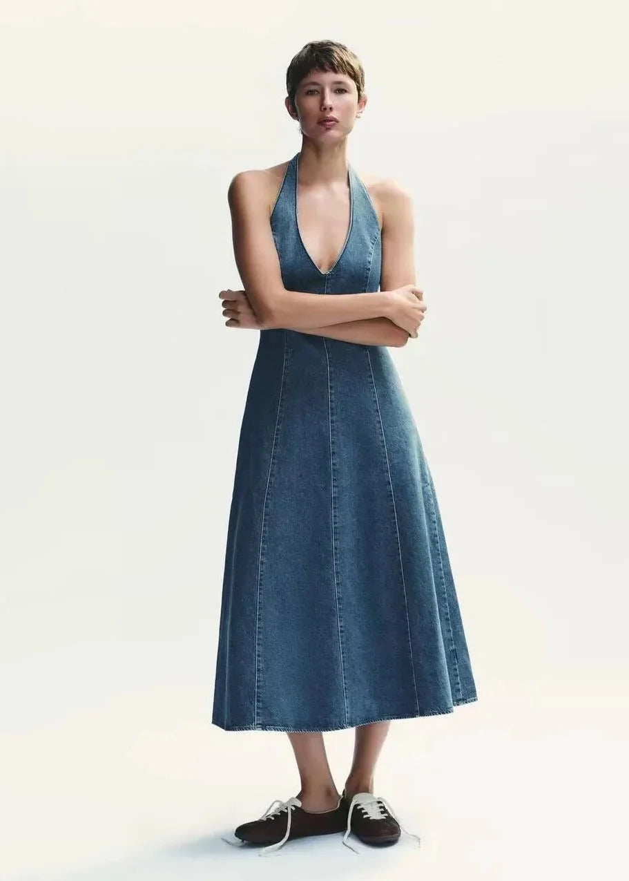 LUNA DENIM MAXI DRESS