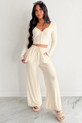 Chasing Calm Relaxed Wide Leg Pants (Cream)
