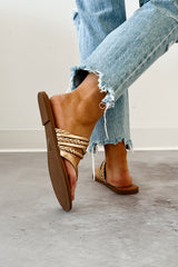 Confidence Overload Braided Thong Sandals (Gold)