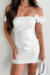 Lifetime Of Happiness Ruffle Strap Mini Dress (Off White)