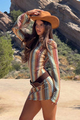 Raley Backless Crochet Mini Dress Rainbow