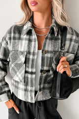 Can’t Relate Plaid Button-Down Shacket (Charcoal)