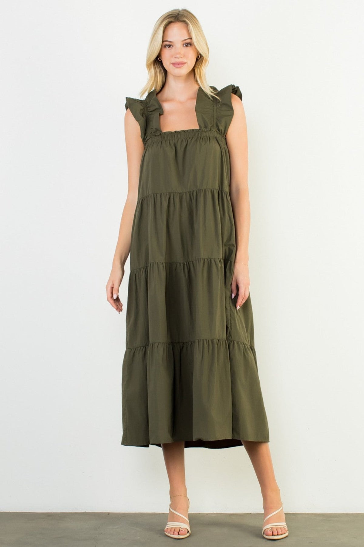 KIMBERLY TIERED MIDI DRESS