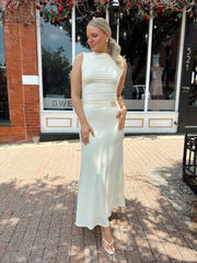 Jillian Cream Ruched Maxi Set