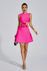 Julissa Rose Red Rose Cut Out Mini Dress