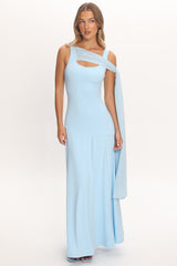 Lylah Sash Neckline Maxi Dress Light Blue