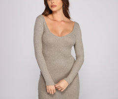 Keeping Knit Cute and Casual Ribbed Midi Dress