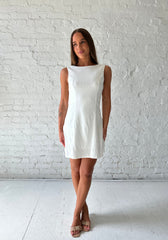 Kimberly White Linen Mini Dress