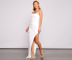 Kinsley One-Shoulder High-Slit Dress