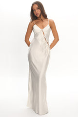 LIONESS About A Girl Maxi Dress Porcelain Polka