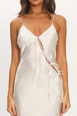 LIONESS About A Girl Maxi Dress Porcelain Polka