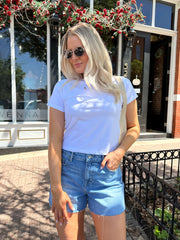 Lilian Medium Wash High Waisted Denim Shorts