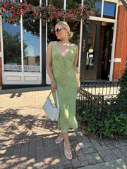 Lorelei Olive Green Floral Midi Dress
