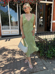 Lorelei Olive Green Floral Midi Dress
