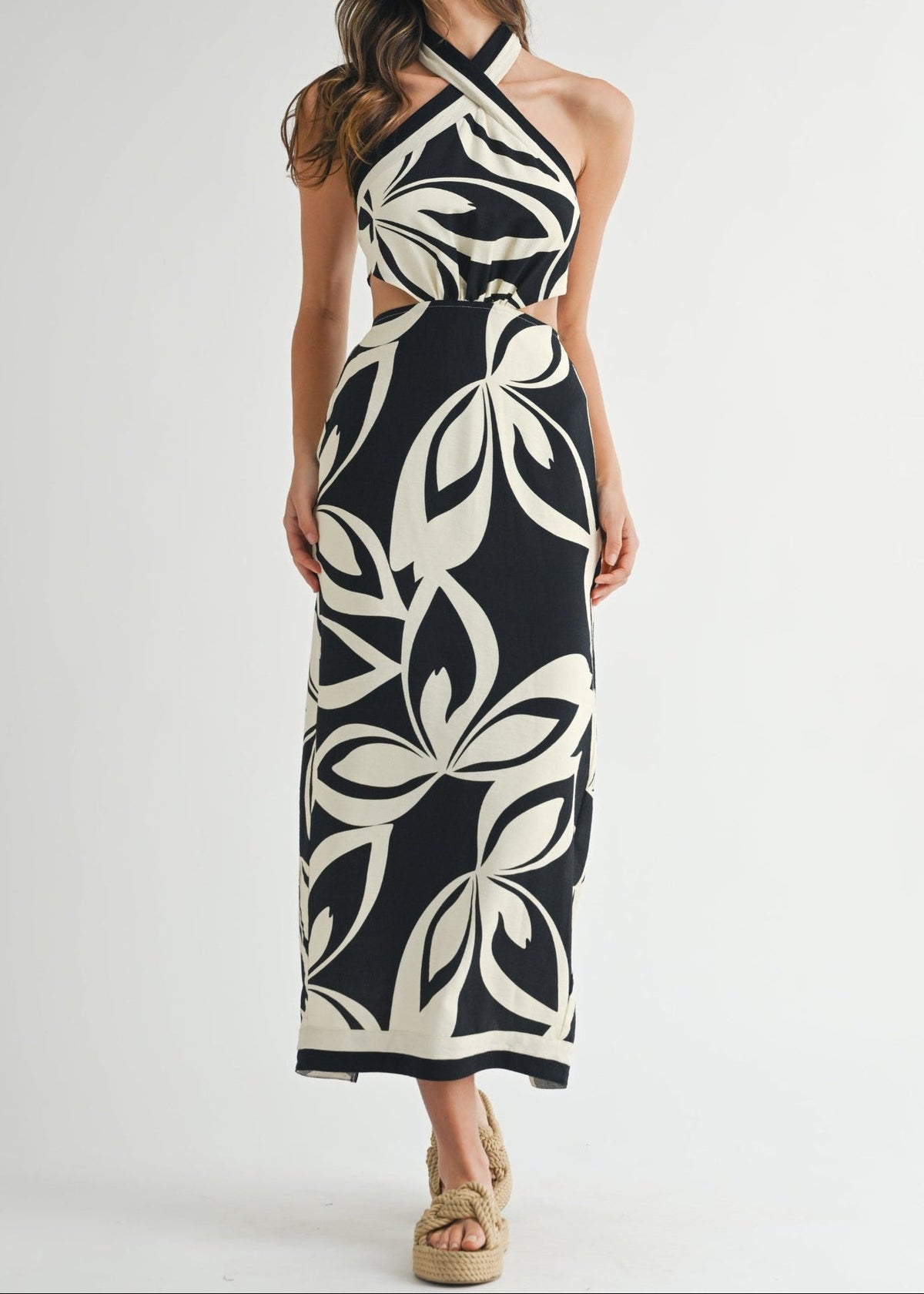 ALICIA HALTER MIDI DRESS
