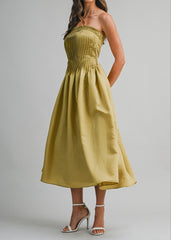 KENDRA STRAPLESS MIDI DRESS
