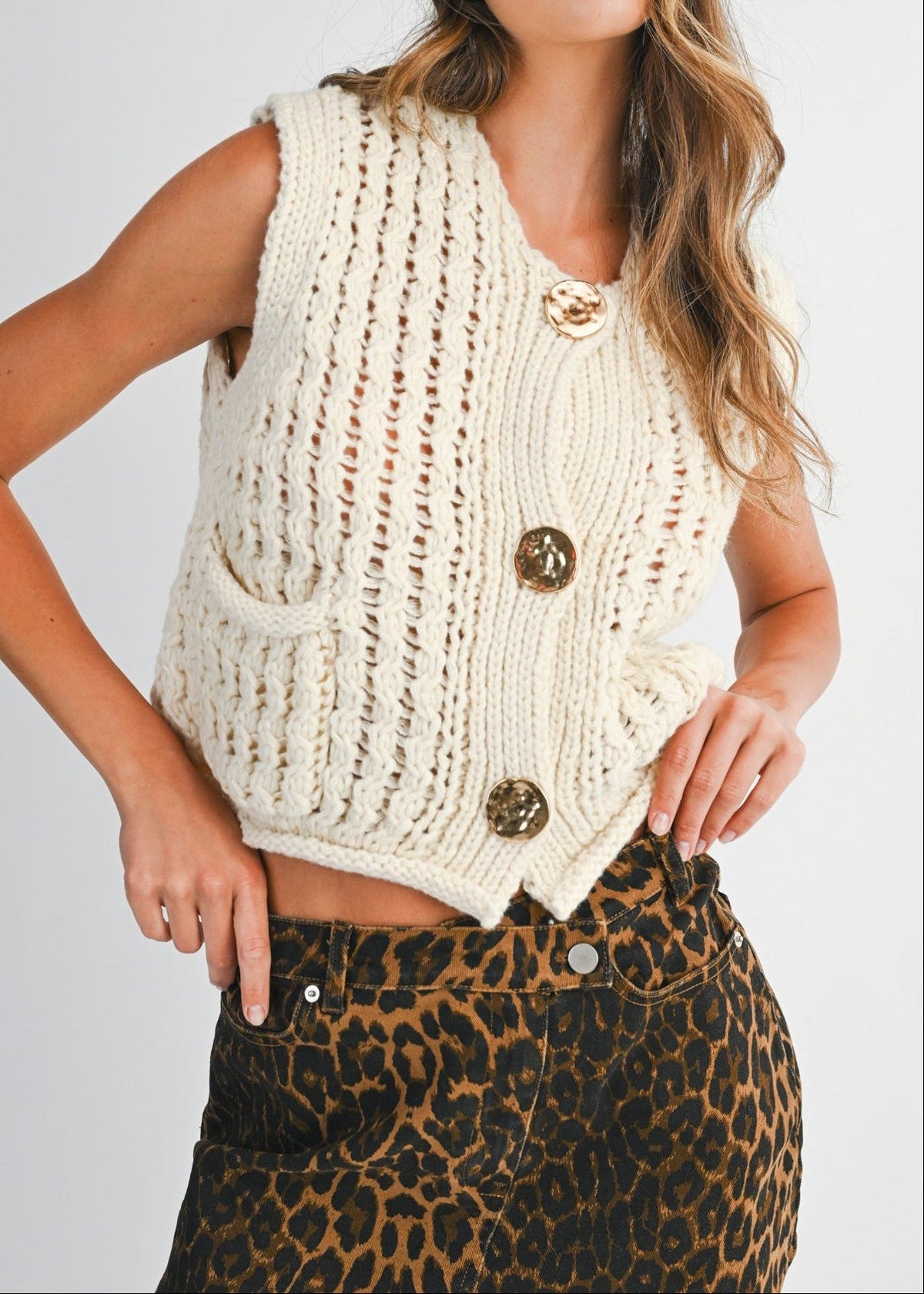 NORA CHUNKY KNIT VEST