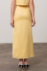 AUGUSTA YELLOW LINEN SKIRT