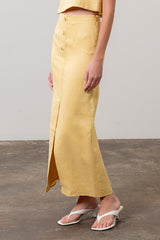 AUGUSTA YELLOW LINEN SKIRT