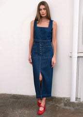 MARCY DENIM MIDI SKIRT