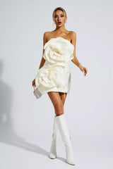 Madeleine Off White Strapless Mini Dress
