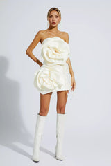 Madeleine Off White Strapless Mini Dress