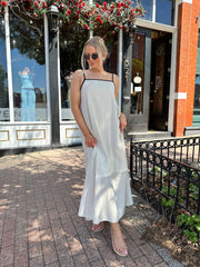 Merriam Neutral Pinstripe Maxi Dress