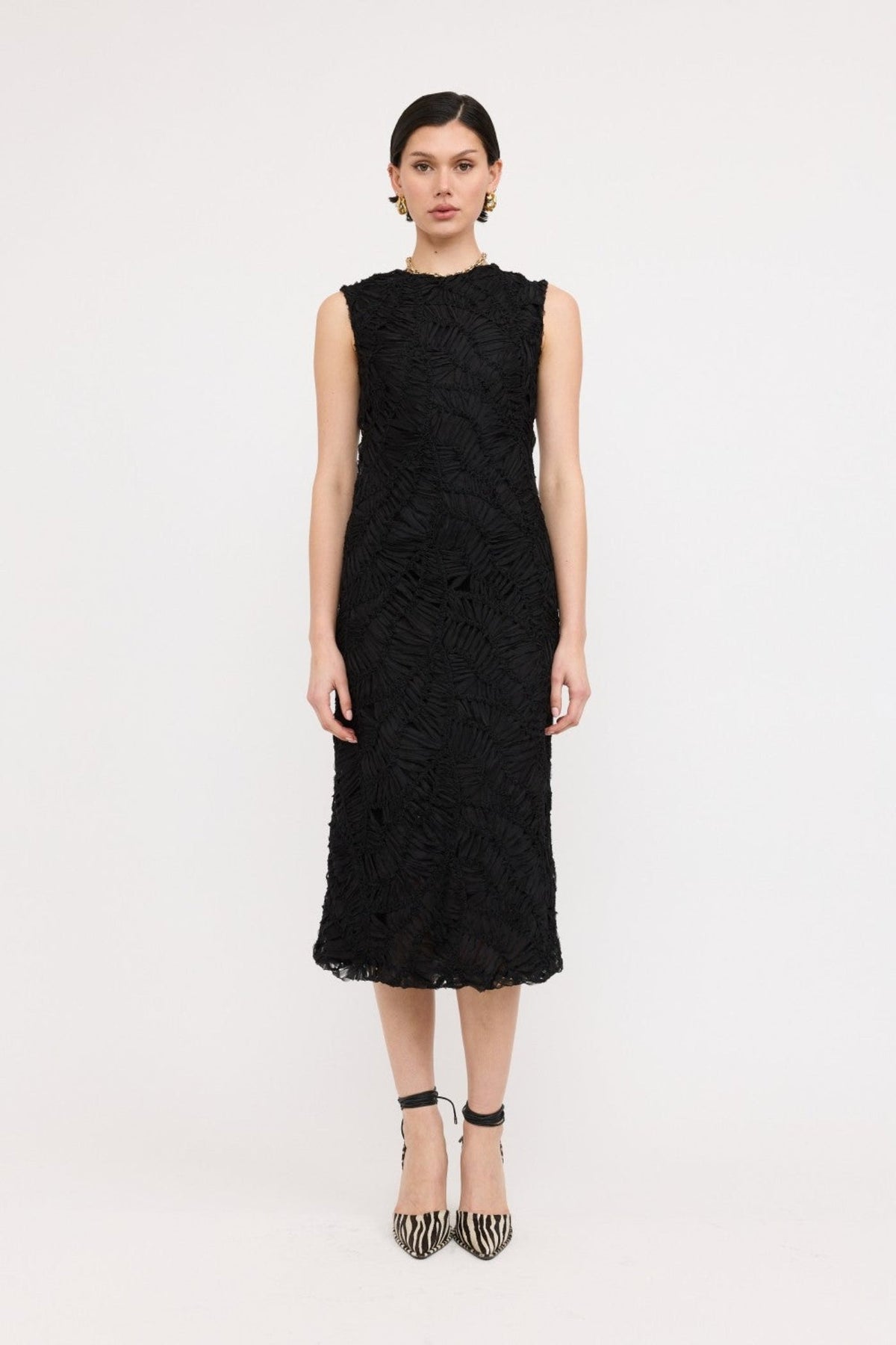 CLEO TEXTURED MIDI DRESS