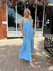 Olsen Sweetheart Maxi Dress- Blue