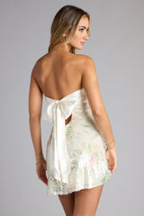 Sequin Splicing Satin Tie-up Mini Dress