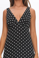 Rosewood V-Neckline Maxi Dress Polka Dot Black