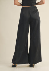 STASSIE WIDE-LEG SATIN PANTS