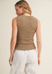 SHELBY V-NECK TEXTURED TOP