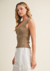 SHELBY V-NECK TEXTURED TOP