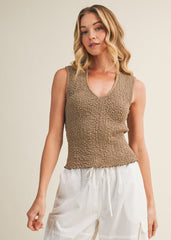 SHELBY V-NECK TEXTURED TOP