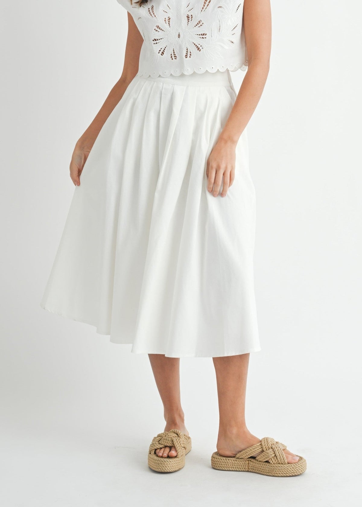 WILLOW PLEATED MIDI SKIRT