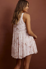 Kennedi String Tie Shift Dress Floral Pink