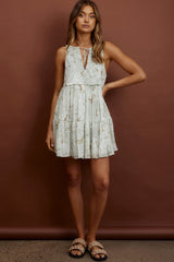 Kennedi String Tie Shift Dress Floral Sage