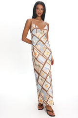 Jaya Cami Strap Maxi Dress Print Mocha