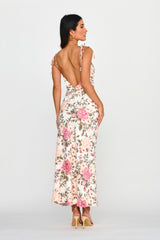 Florenze Tied Shoulder Dress Floral Pink