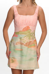 Aila Gathered Bust Mini Dress Island Multi