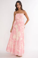Lysette Pintuck Pleat Maxi Dress Floral