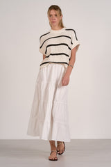 Opal Sweater Dress White White Black Stripe